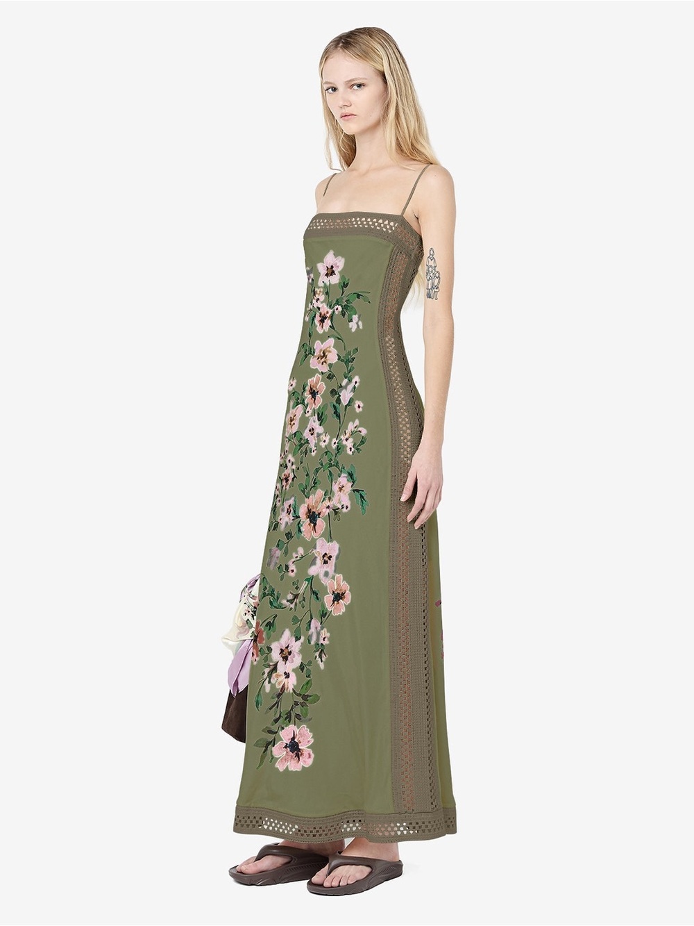 NWT Bec+Bridge Camelia Maxi Dress Olive Gardenia Floral - Picture 11 of 14